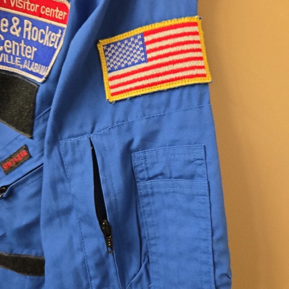 VTG NASA US Space Camp Blue Uniform Flight Suit Huntsville AL Youth 18 Coveralls